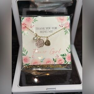 Letter “Y” Flower Girl Necklace
